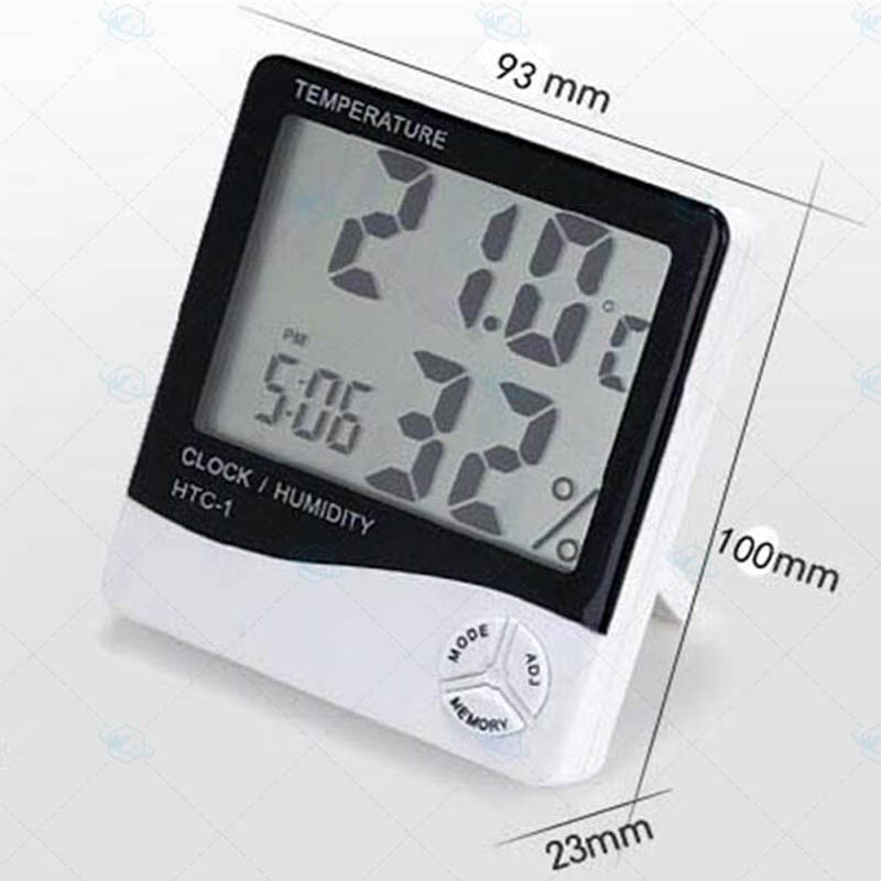 Máy đo nhiệt độ, độ ẩm trong phòng, có giờ hiển thị màn hình LED