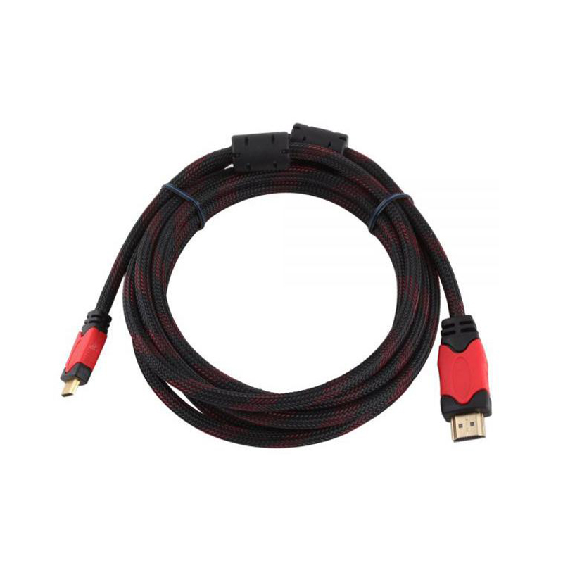 Cáp HDMI 3M tròn bọc lưới đỏ đen