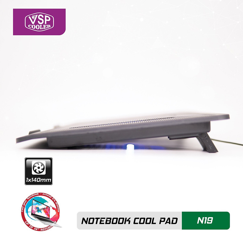 Đế tản nhiệt Laptop Cooler Pad VSP N19 1 quạt