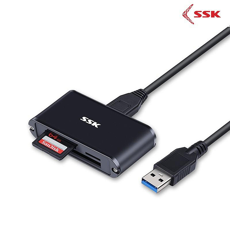 Card reader đầu đọc thẻ nhớ CF SD TF USB 3.0 SSK SCRM630